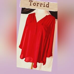 Torrid Vibrant Red Blouse